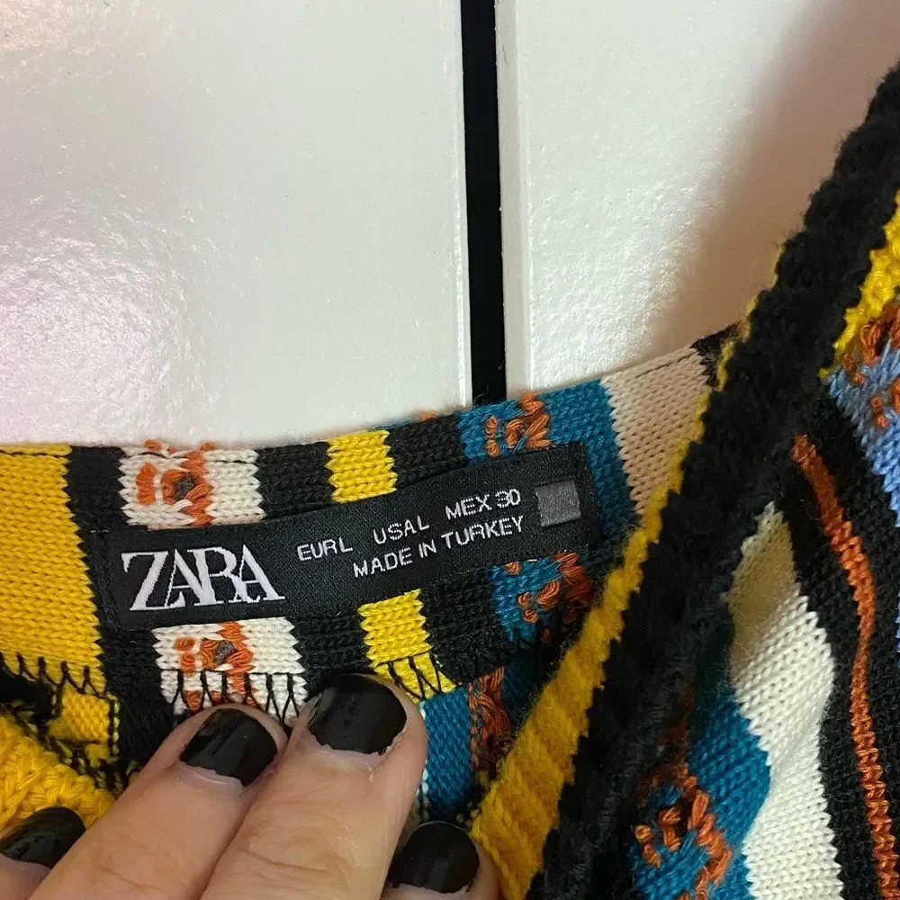 Zara Bohemian, Boho, Romper Multicolor Striped Comfortable NWOT Size L - Picture 12 of 12